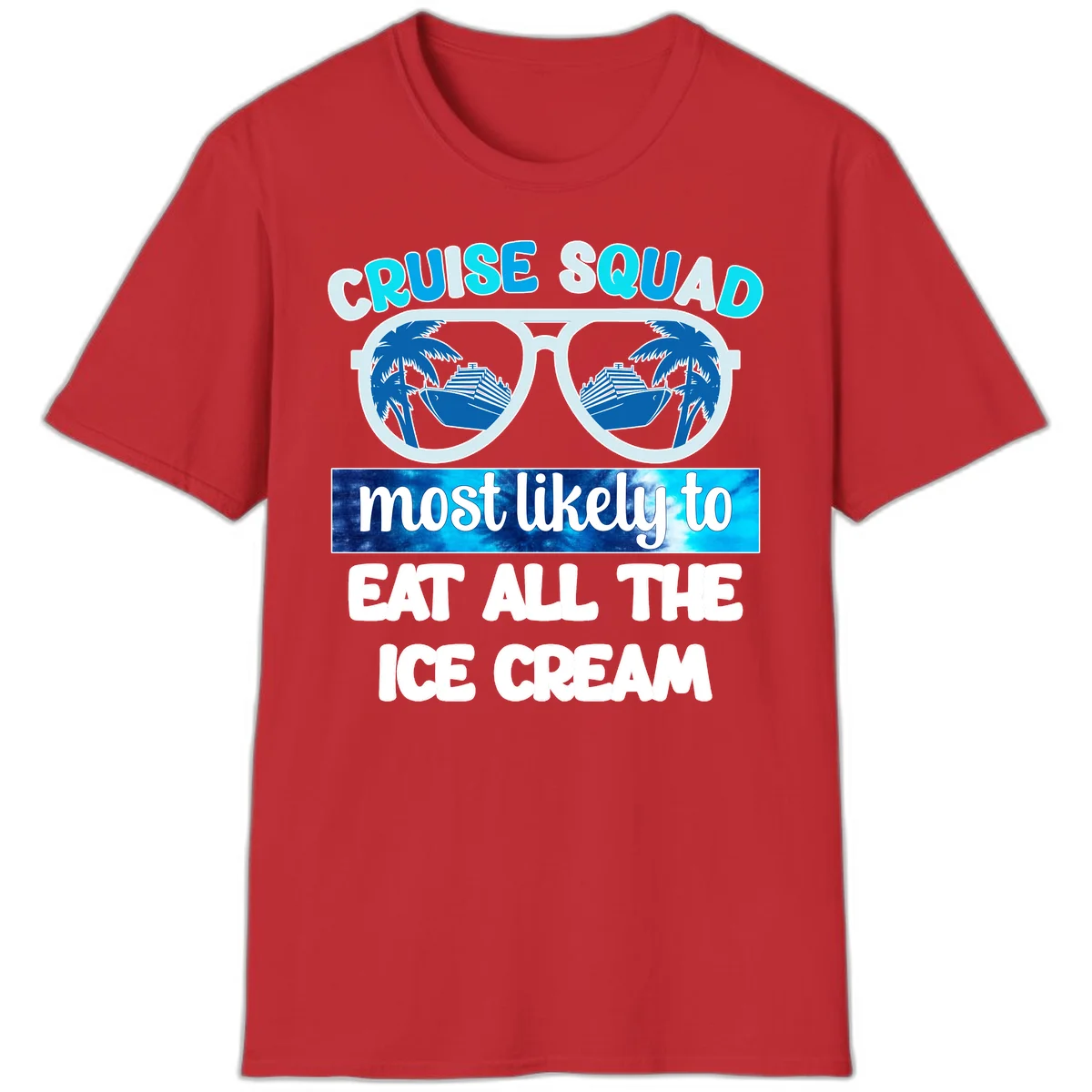 Cruise Squad Ice Cream Sunglasses T-Shirt in Red