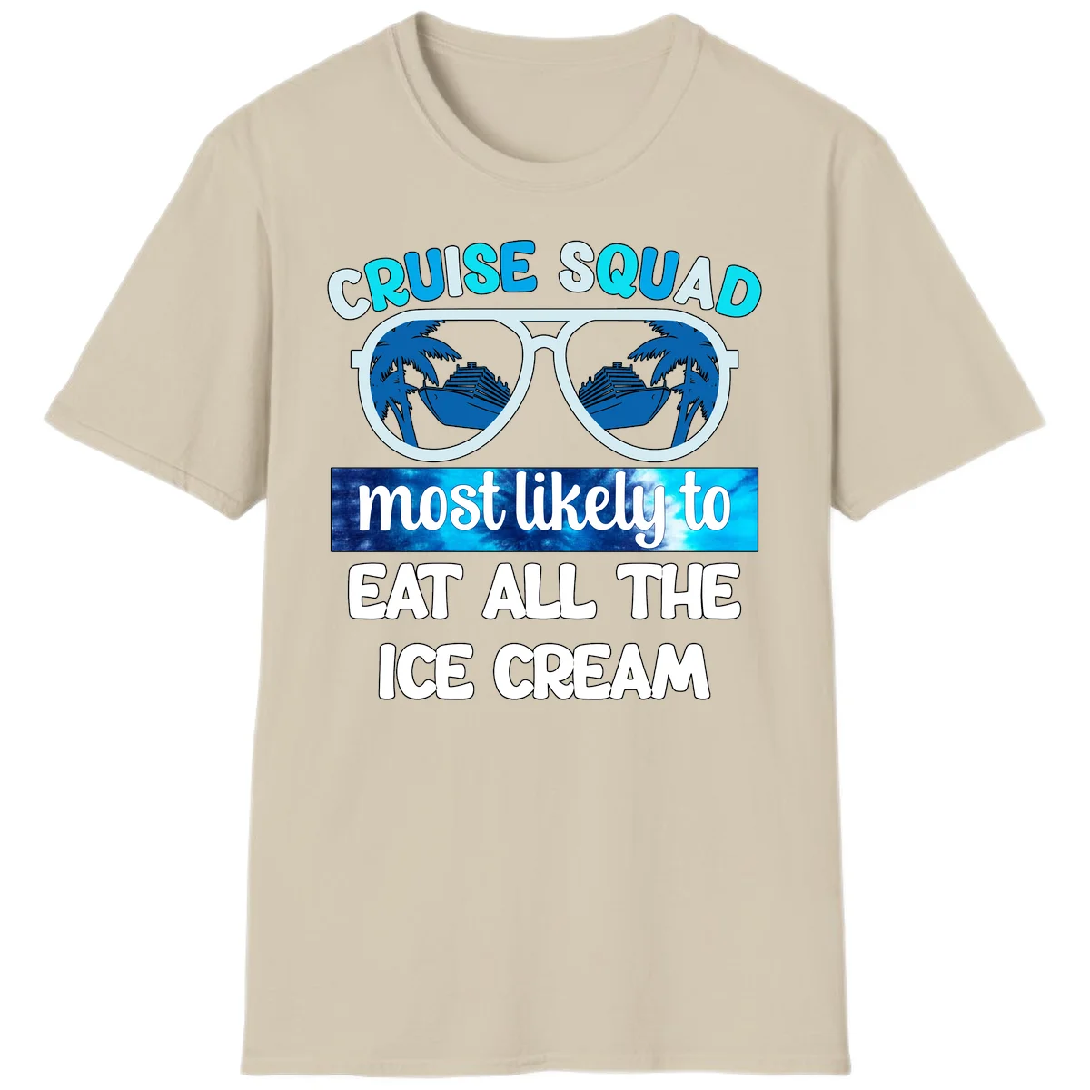 Cruise Squad Ice Cream Sunglasses T-Shirt in Sand