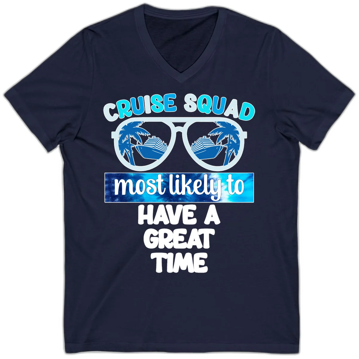 Cruise Squad Most Likely Great Time V-Neck in Navy