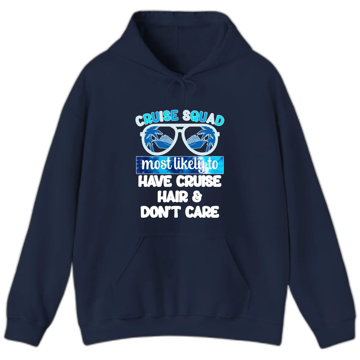 Cruise Squad Sunglasses Reflection Hoodie in Navy