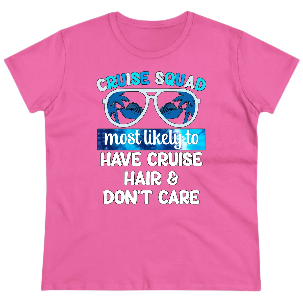 Cruise Squad Sunglasses Reflection Ladies Tee in Azalea