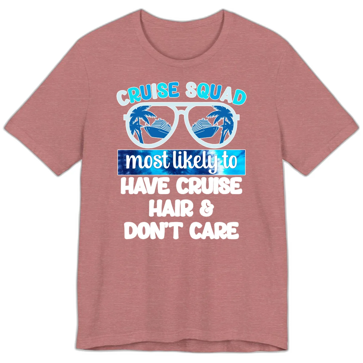 Cruise Squad Sunglasses Reflection Premium T-Shirt in Heather Mauve