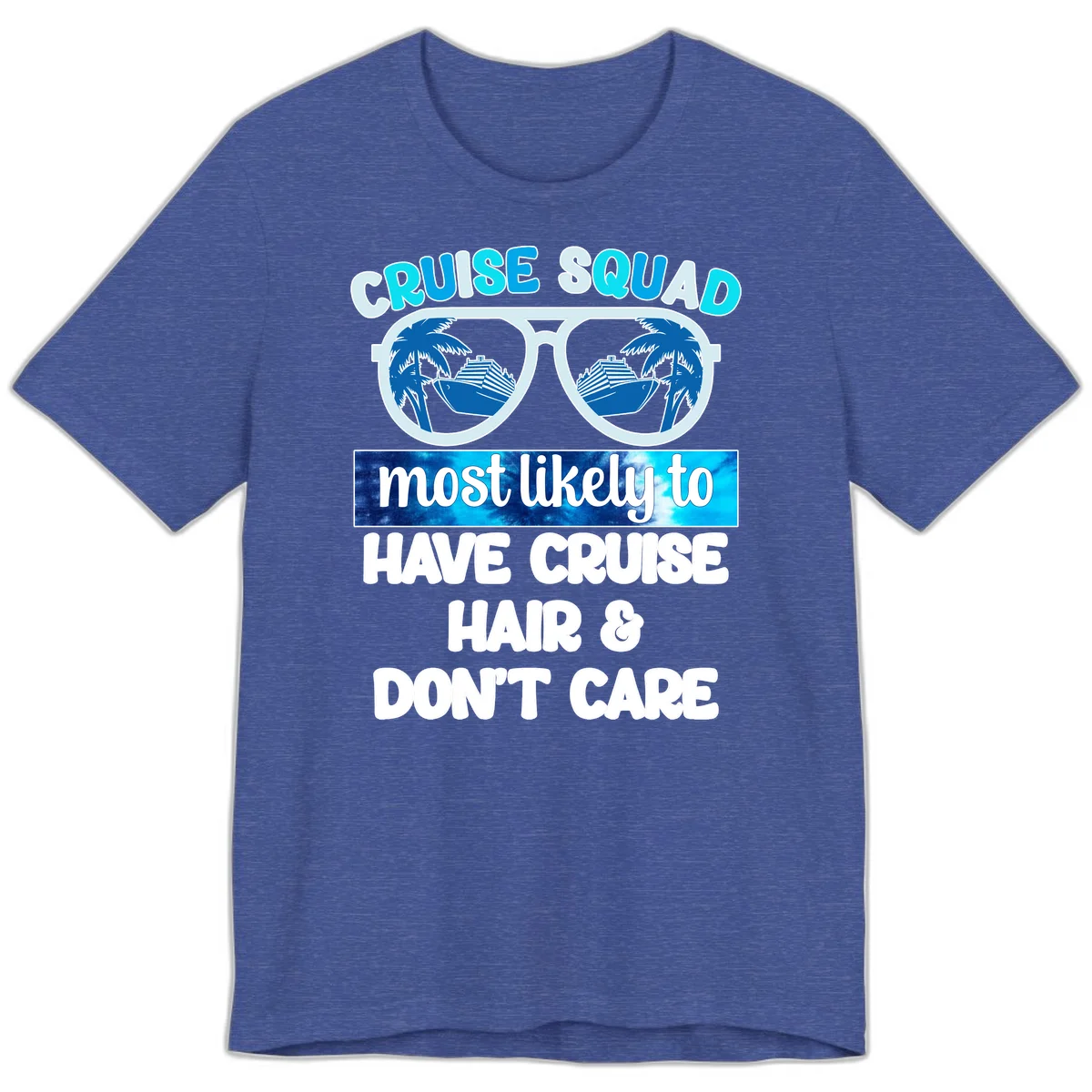Cruise Squad Sunglasses Reflection Premium T-Shirt in Heather True Royal
