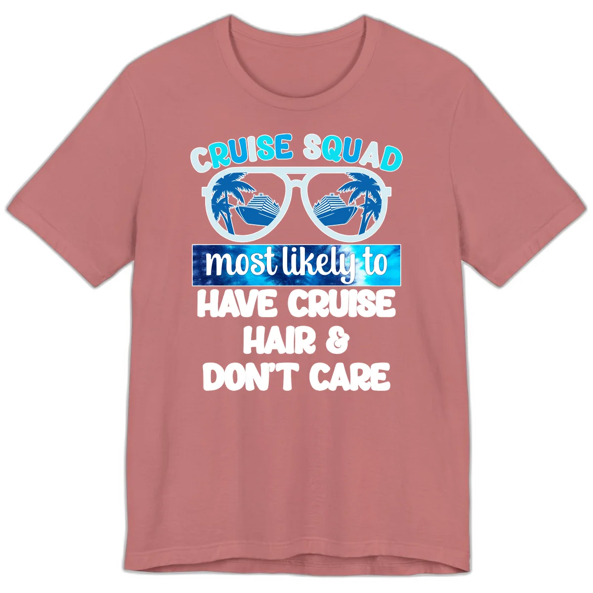 Cruise Squad Sunglasses Reflection Premium T-Shirt in Mauve