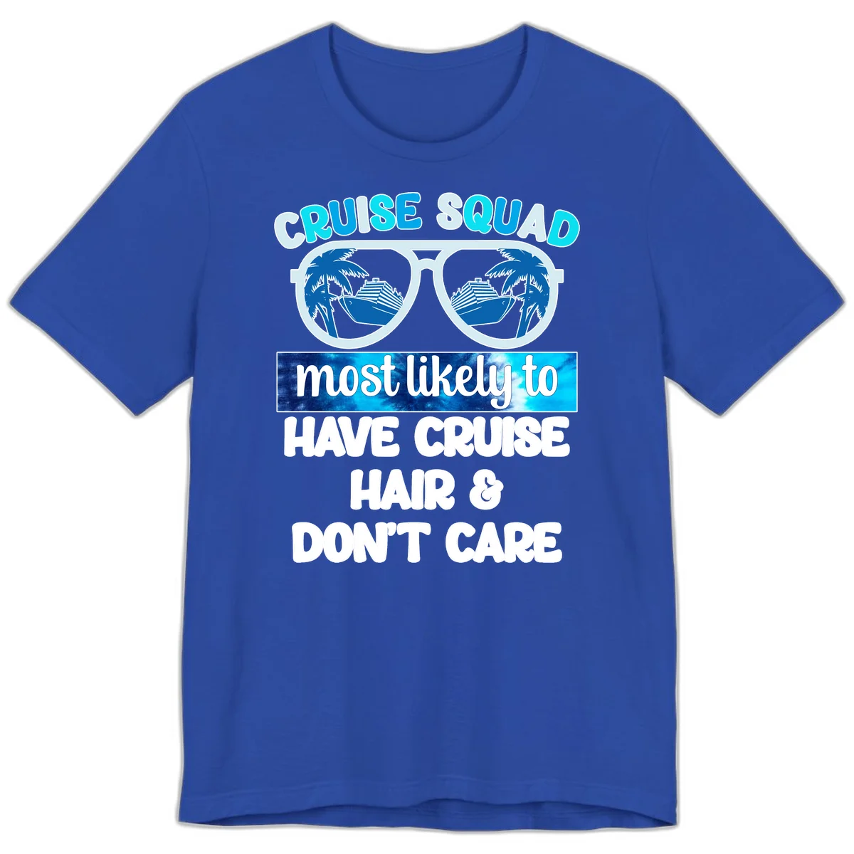 Cruise Squad Sunglasses Reflection Premium T-Shirt in True Royal