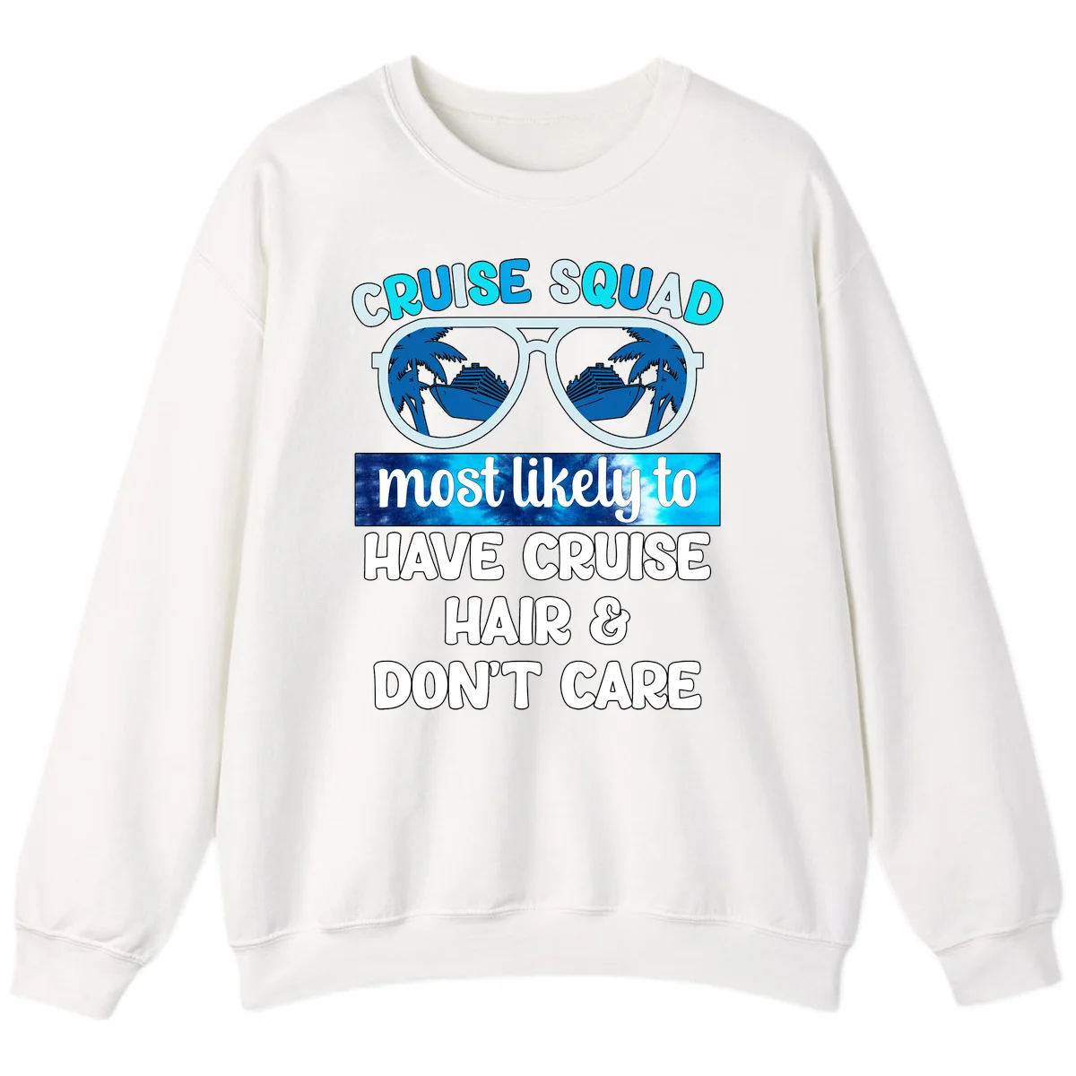 Cruise Squad Sunglasses Reflection Sweatshirt in White