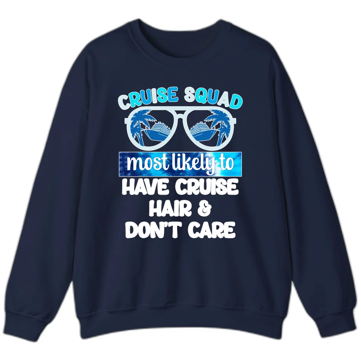 Cruise Squad Sunglasses Reflection Sweatshirt in Navy