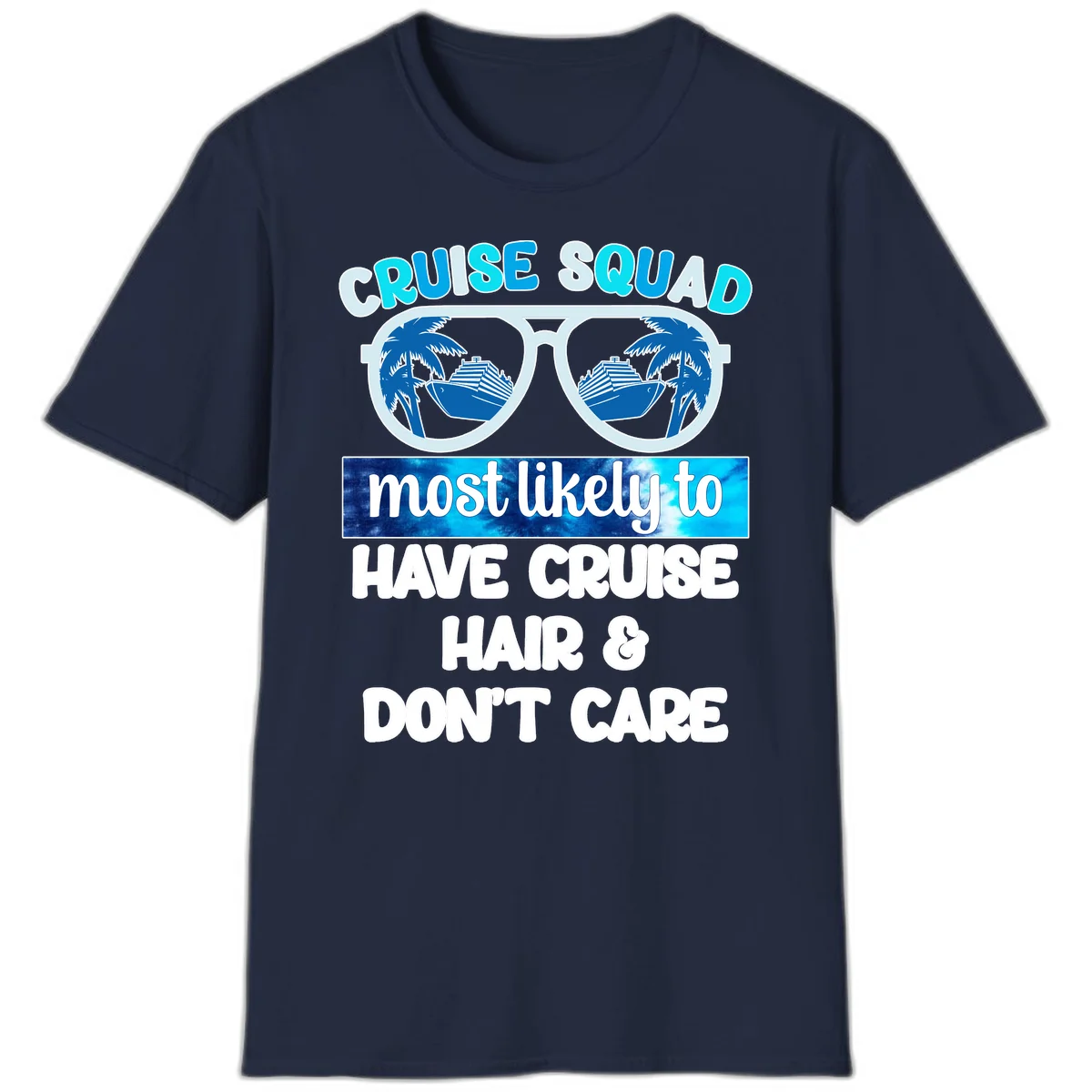 Cruise Squad Sunglasses Reflection T-Shirt in Navy
