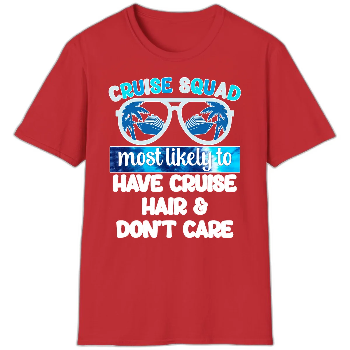 Cruise Squad Sunglasses Reflection T-Shirt in Red