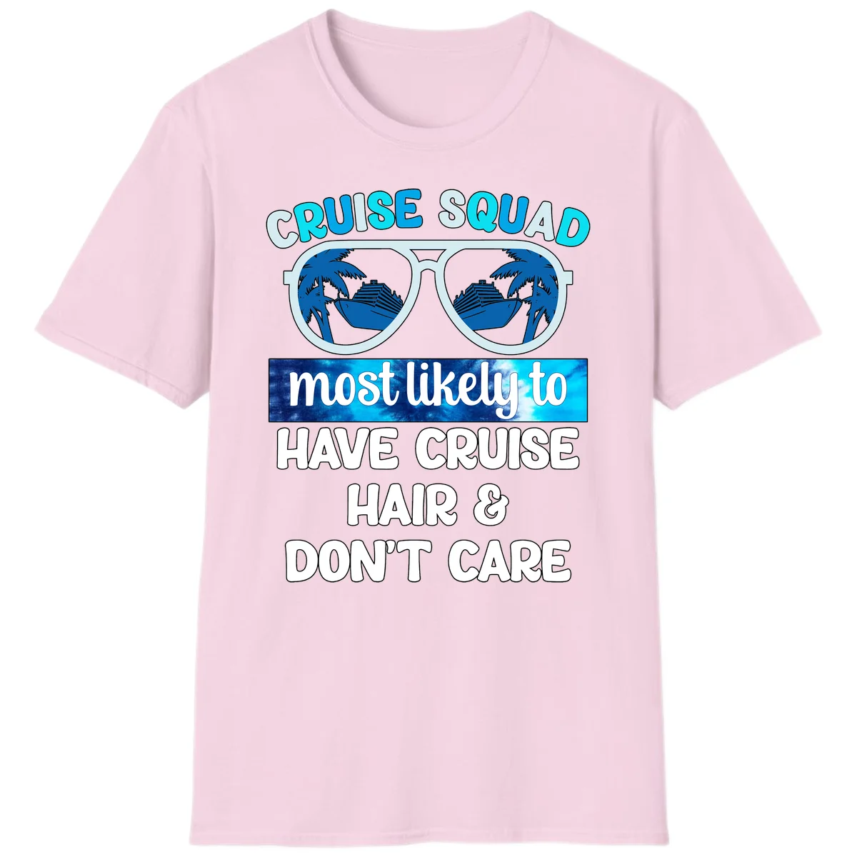 Cruise Squad Sunglasses Reflection T-Shirt in Light Pink
