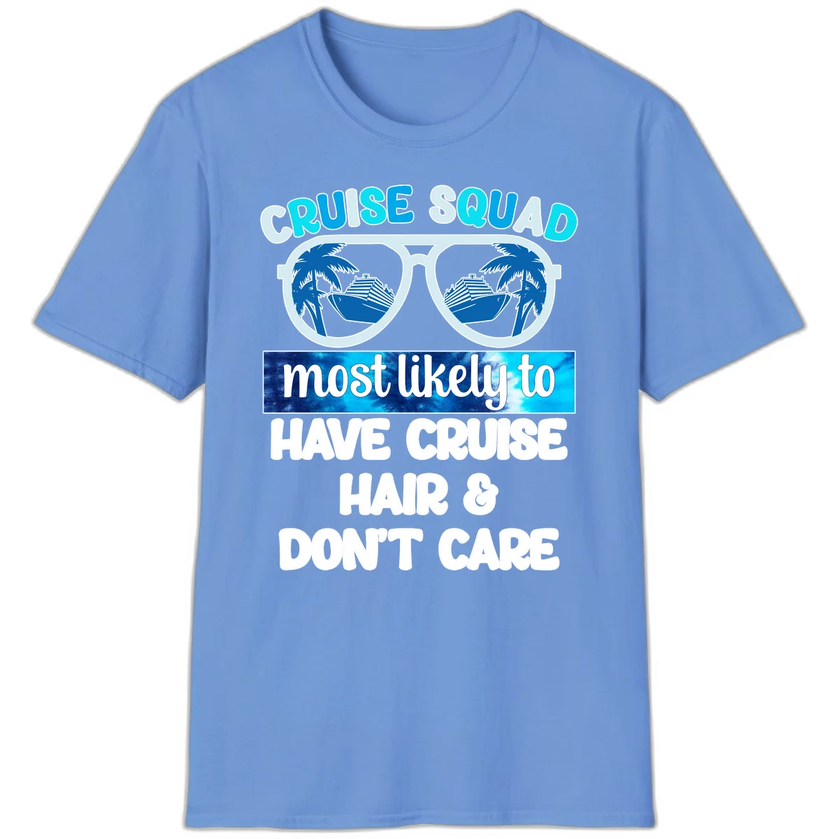 Cruise Squad Sunglasses Reflection T-Shirt in Carolina Blue
