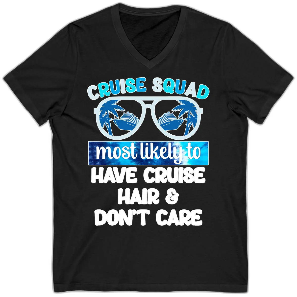 Cruise Squad Sunglasses Reflection V-Neck in Black
