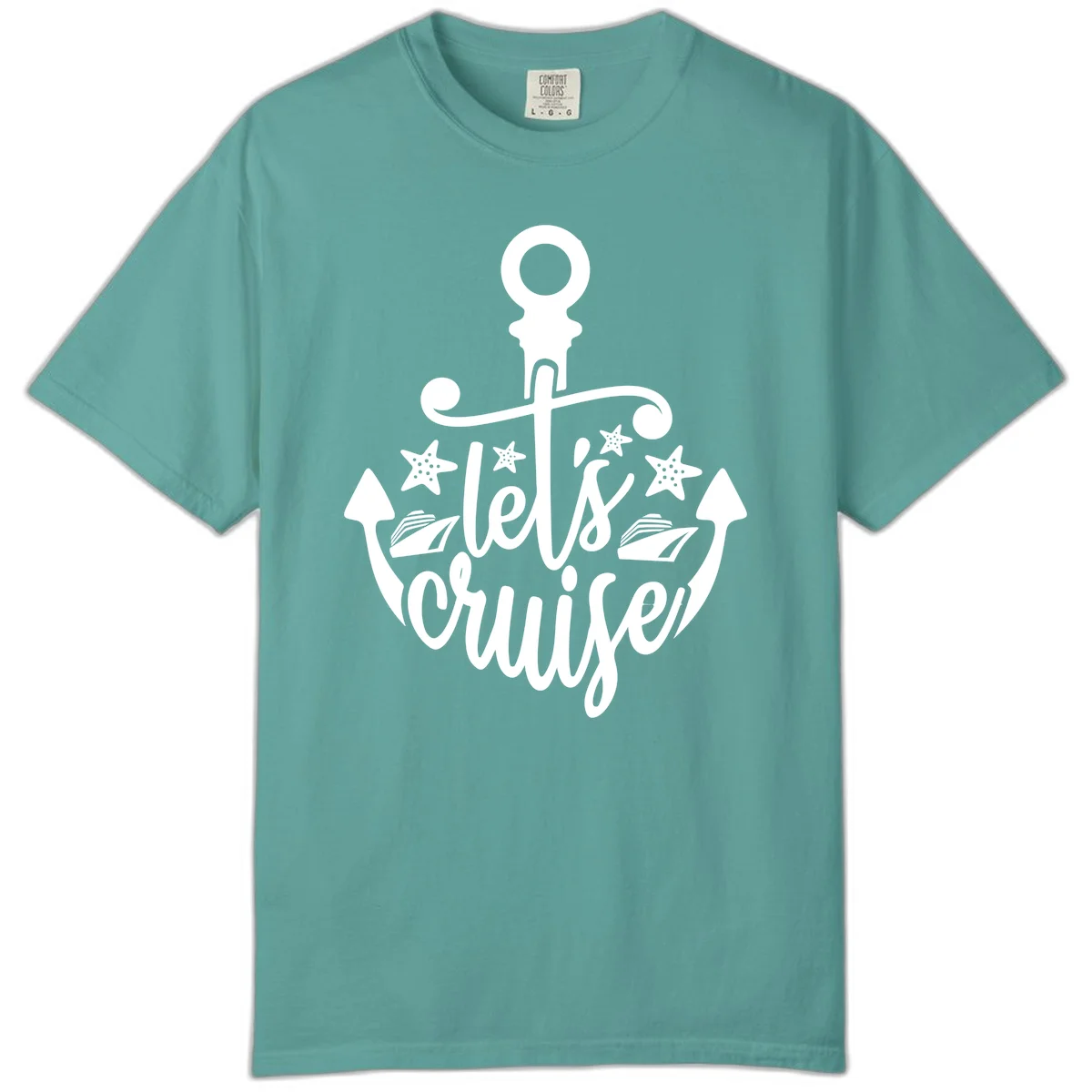 Let's Cruise Away Anchor Comfort Color in Seafoam