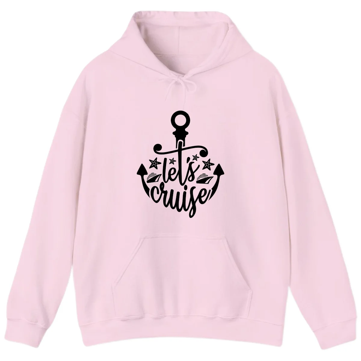 Let's Cruise Away Anchor Hoodie in Light Pink