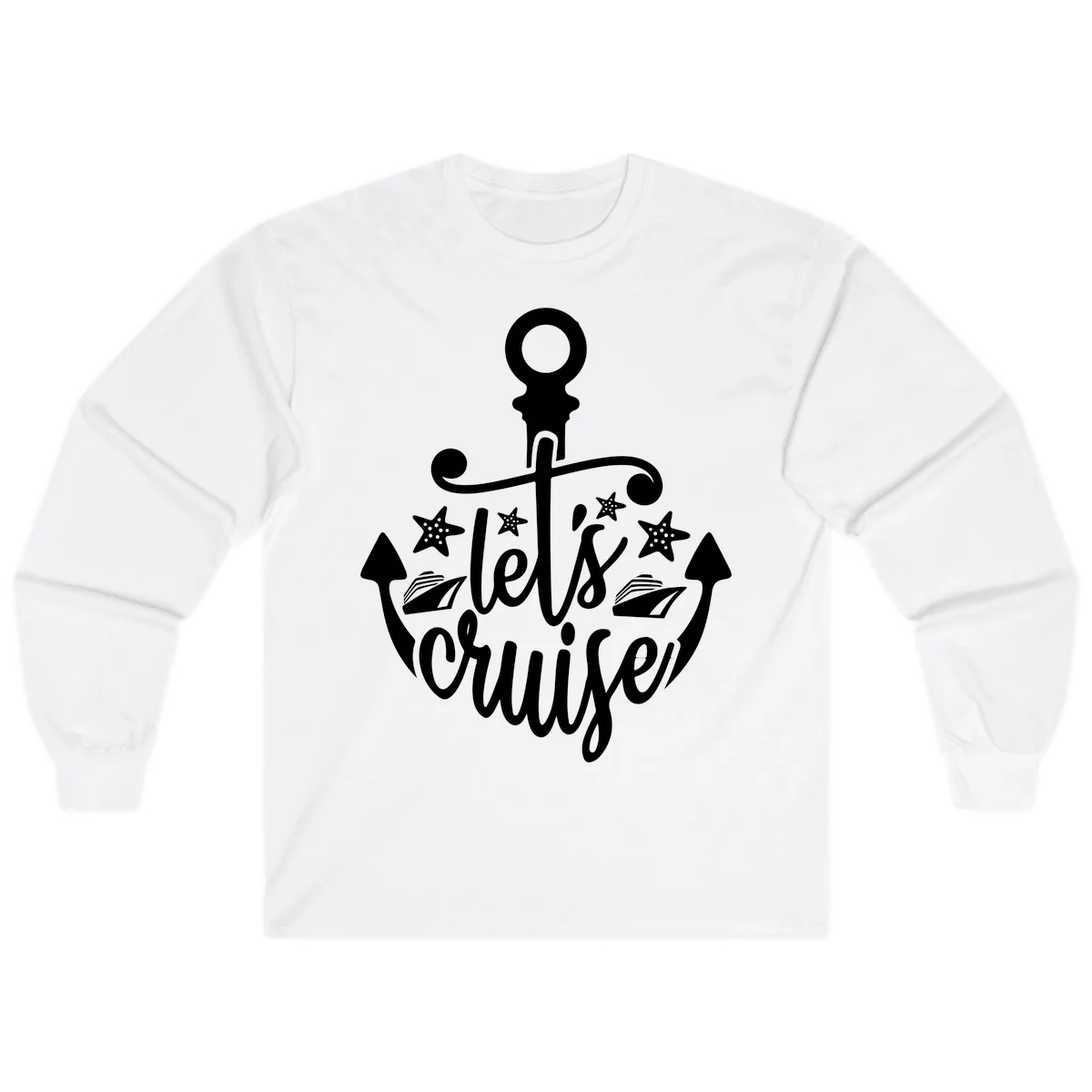 Let's Cruise Away Anchor Long Sleeve in White