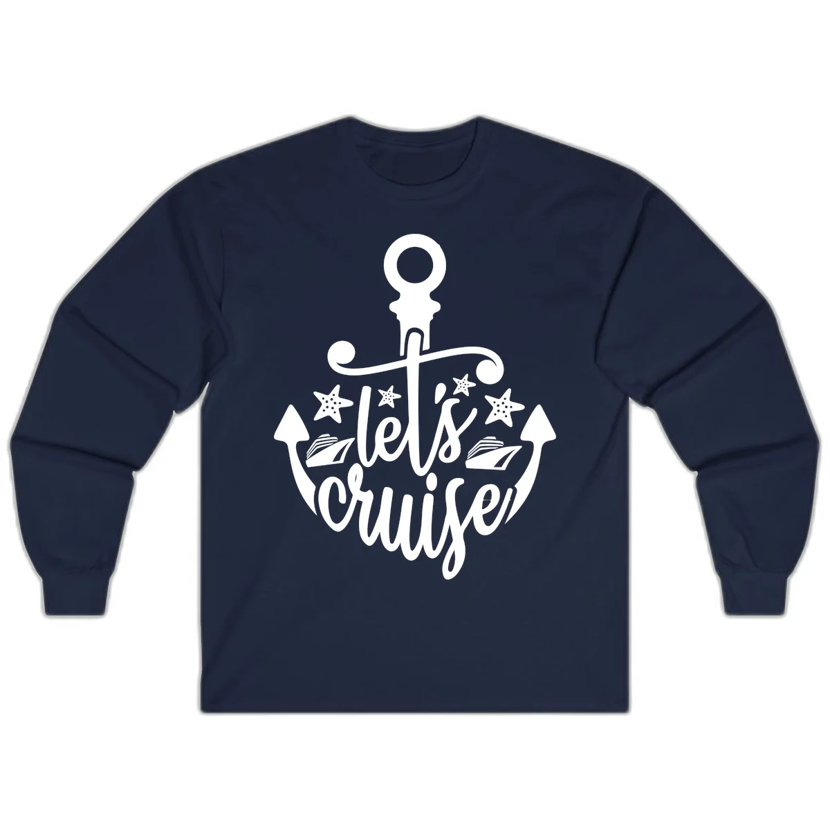 Let's Cruise Away Anchor Long Sleeve in Navy