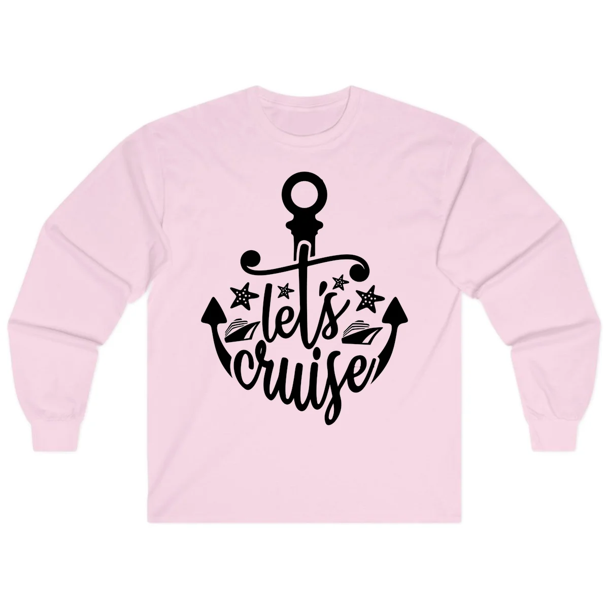 Let's Cruise Away Anchor Long Sleeve in Light Pink