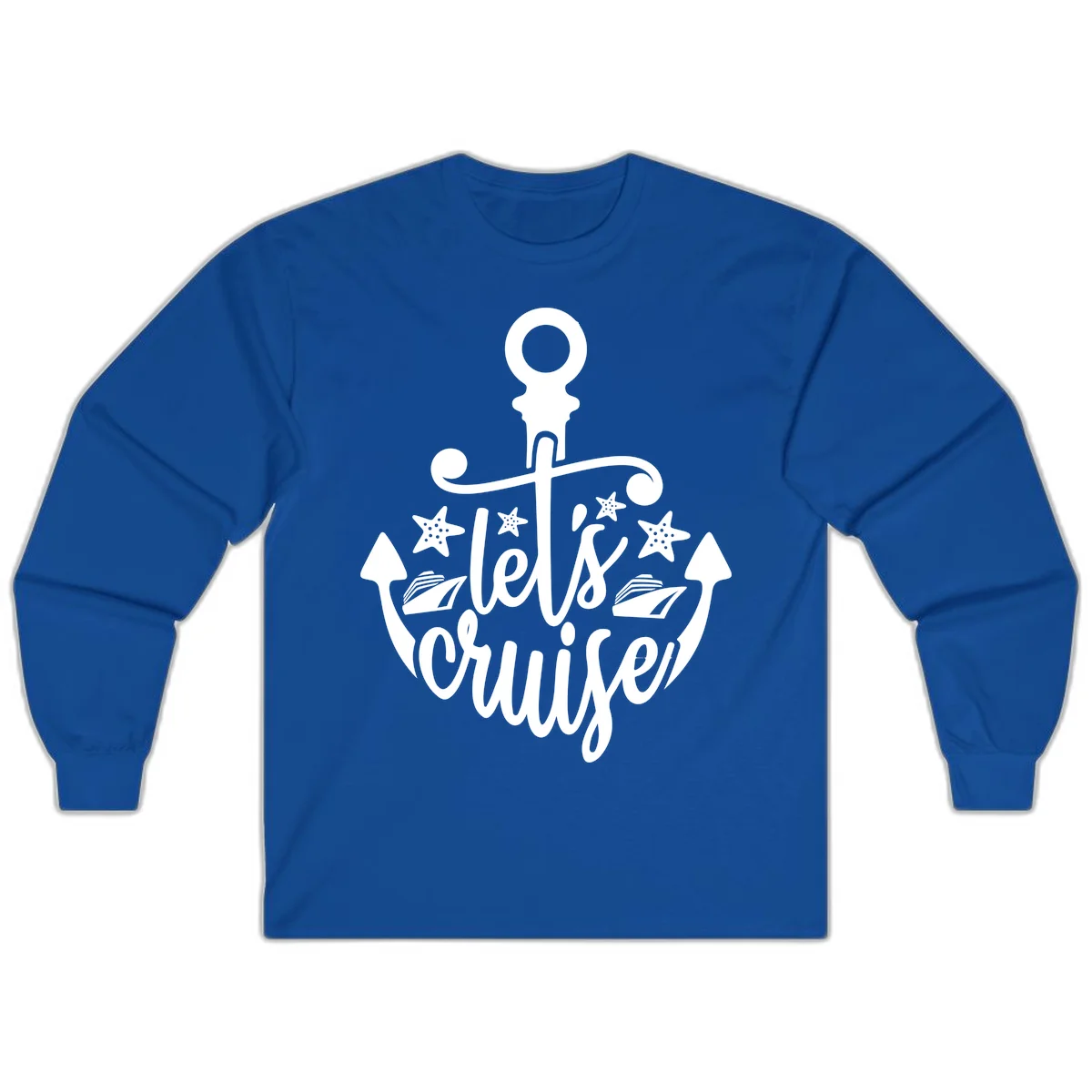 Let's Cruise Away Anchor Long Sleeve in Royal