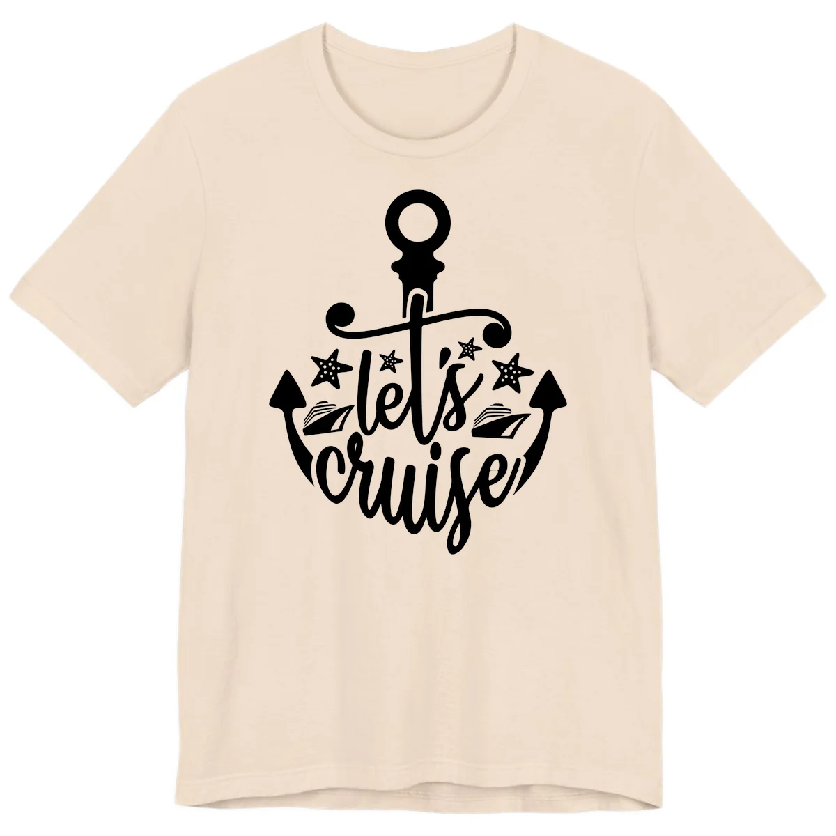 Let's Cruise Away Anchor Premium T-Shirt in Soft Cream