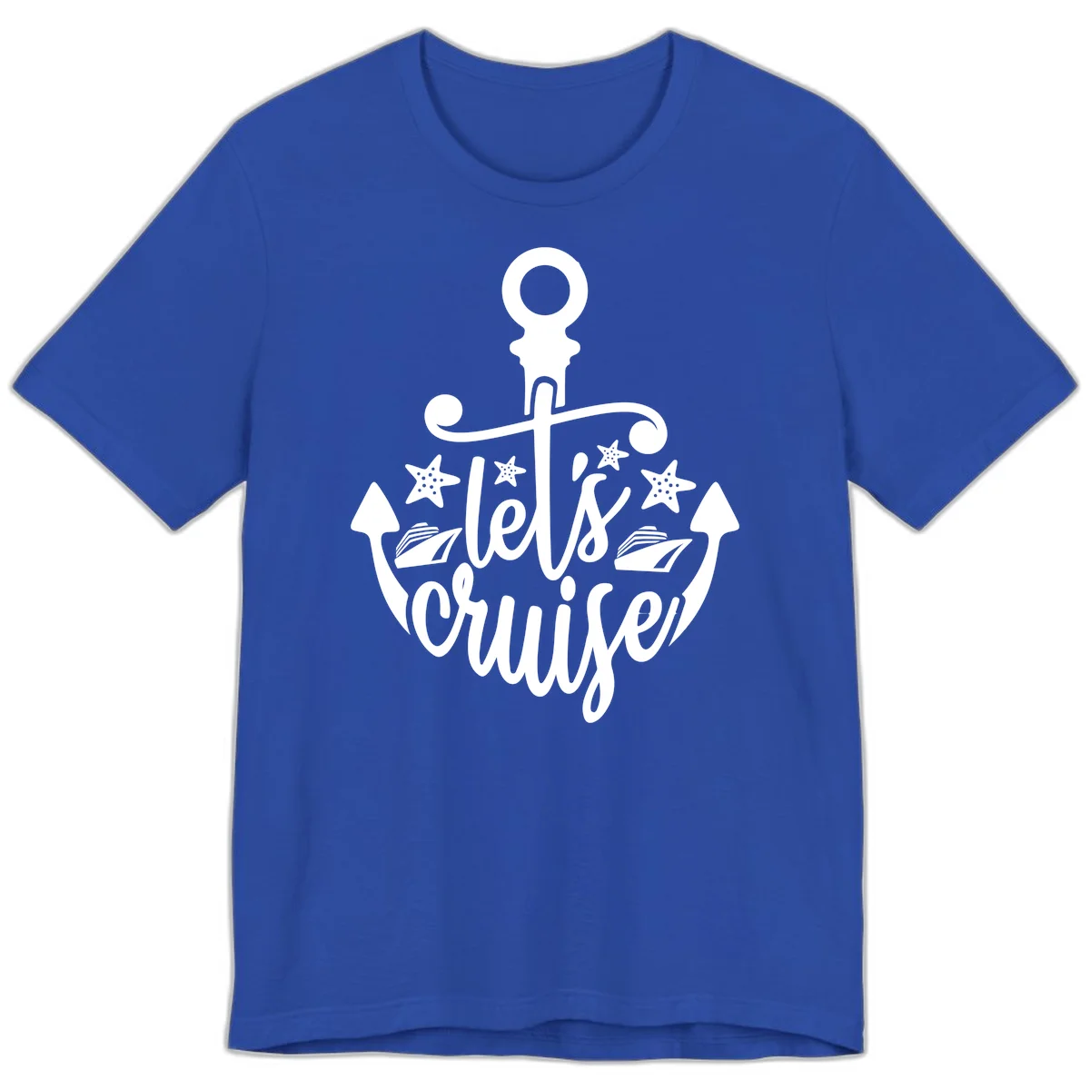 Let's Cruise Away Anchor Premium T-Shirt in True Royal