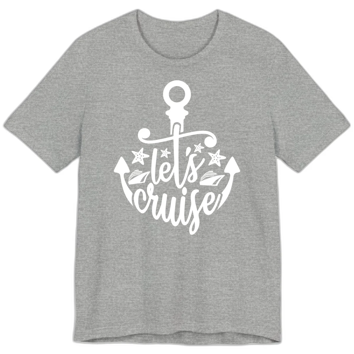 Let's Cruise Away Anchor Premium T-Shirt in Athletic Heather