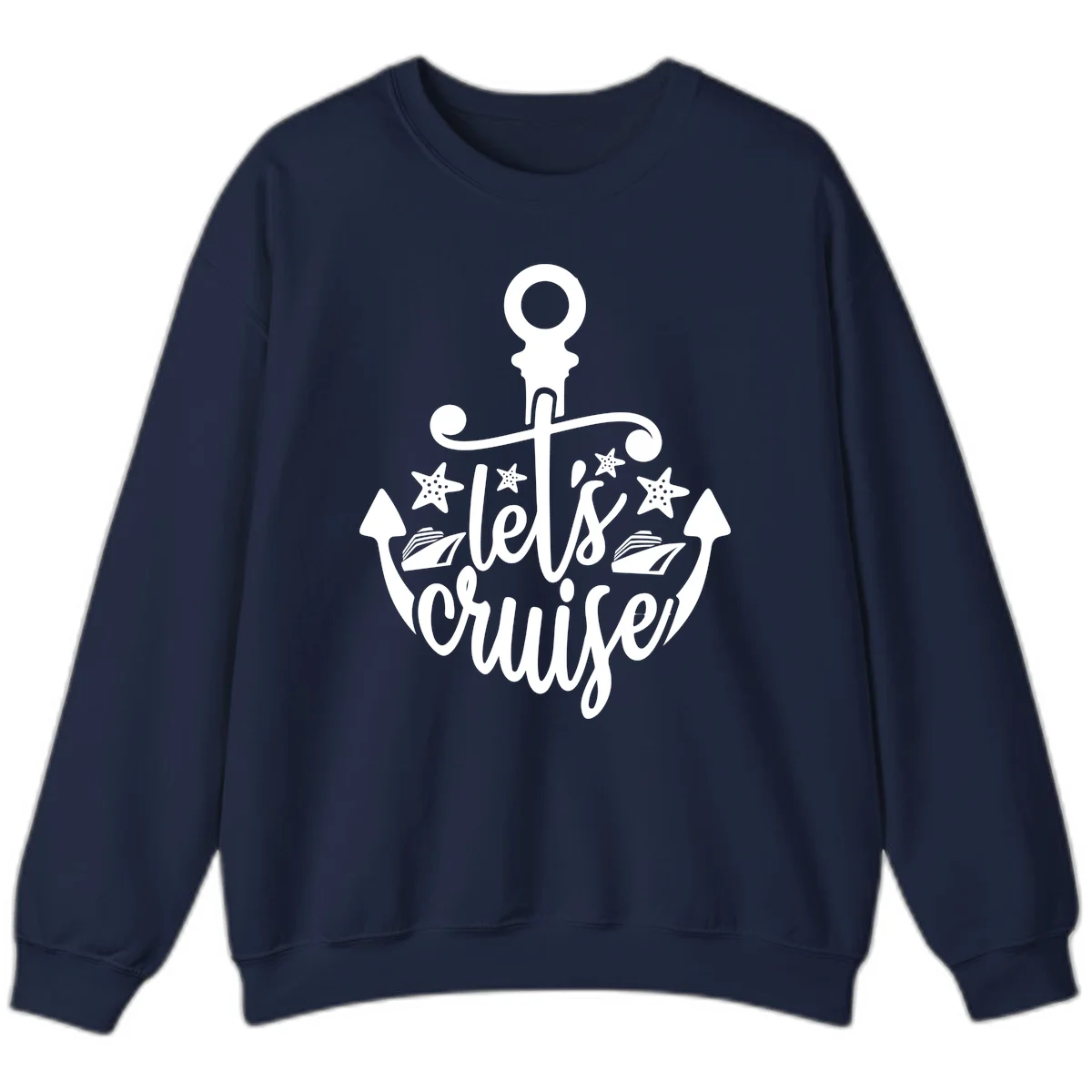 Let's Cruise Away Anchor Sweatshirt in Navy