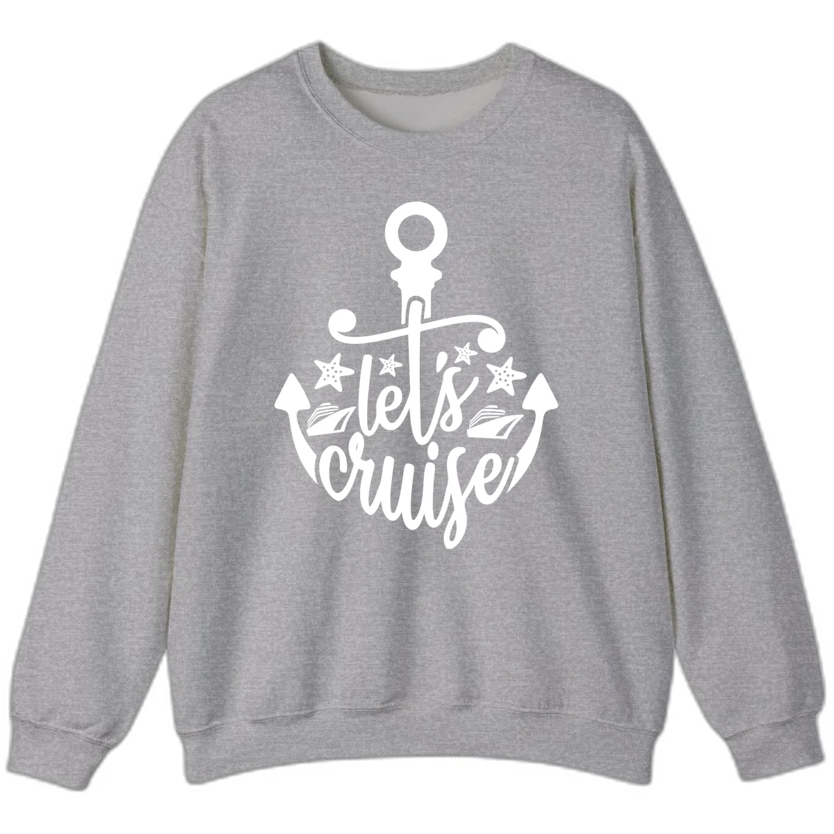 Let's Cruise Away Anchor Sweatshirt in Sport Grey