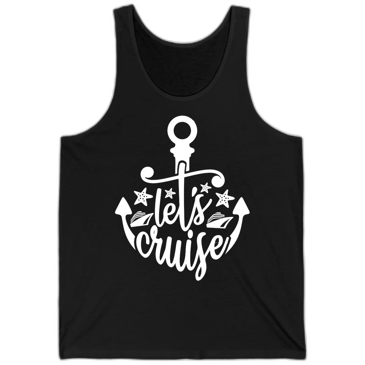 Let's Cruise Away Anchor Tank in Black