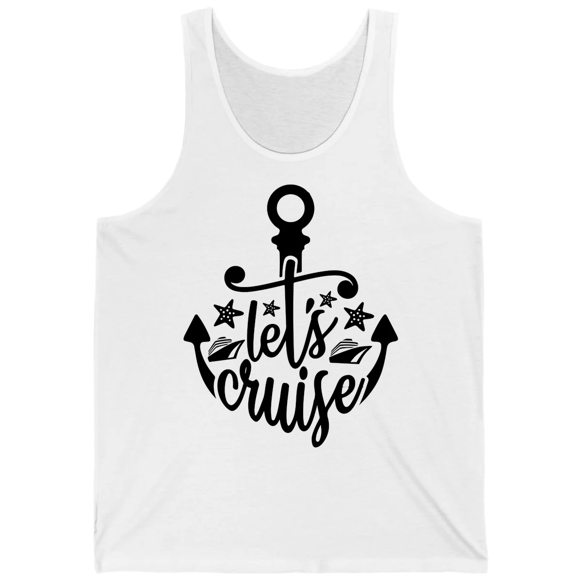 Let's Cruise Away Anchor Tank in White
