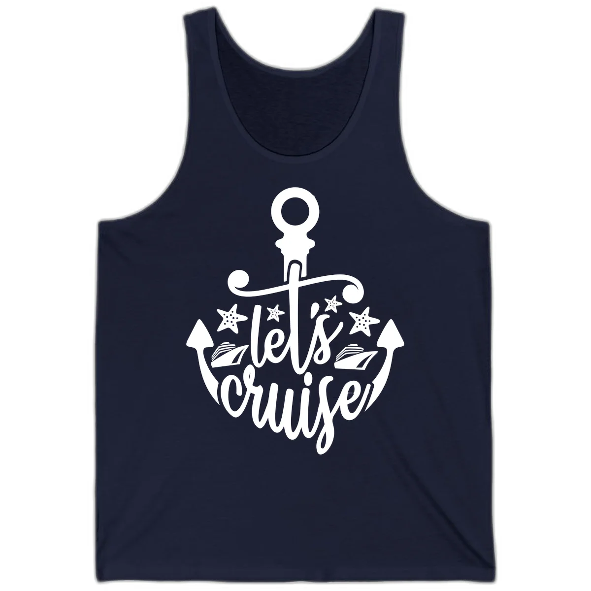 Let's Cruise Away Anchor Tank in Navy