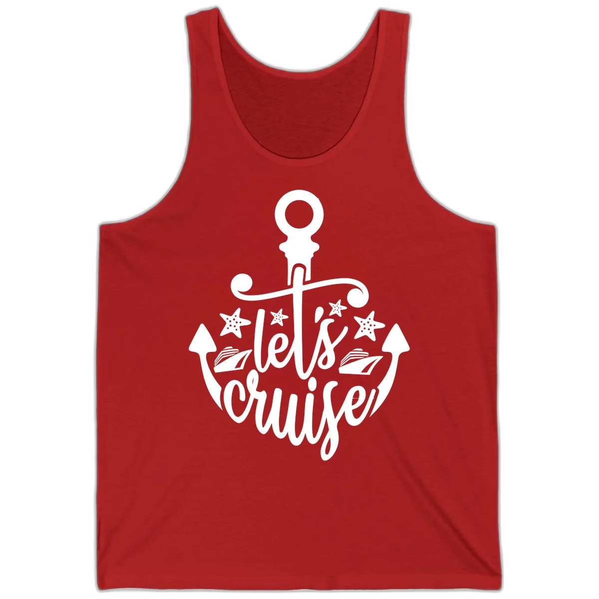 Let's Cruise Away Anchor Tank in Red
