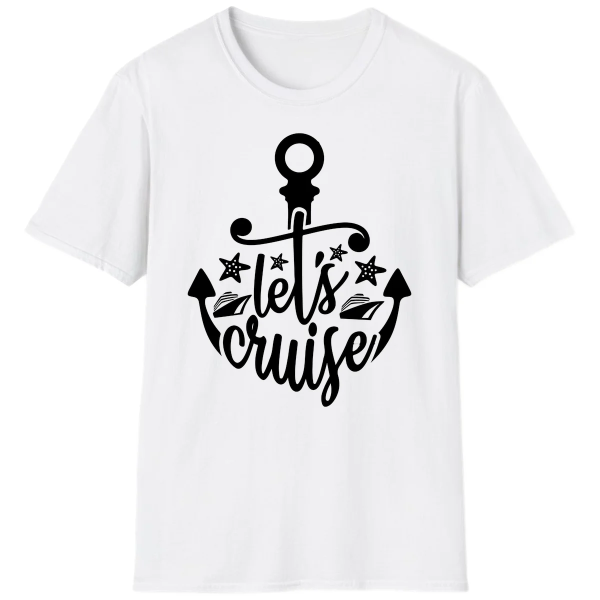 Let's Cruise Away Anchor T-Shirt in White