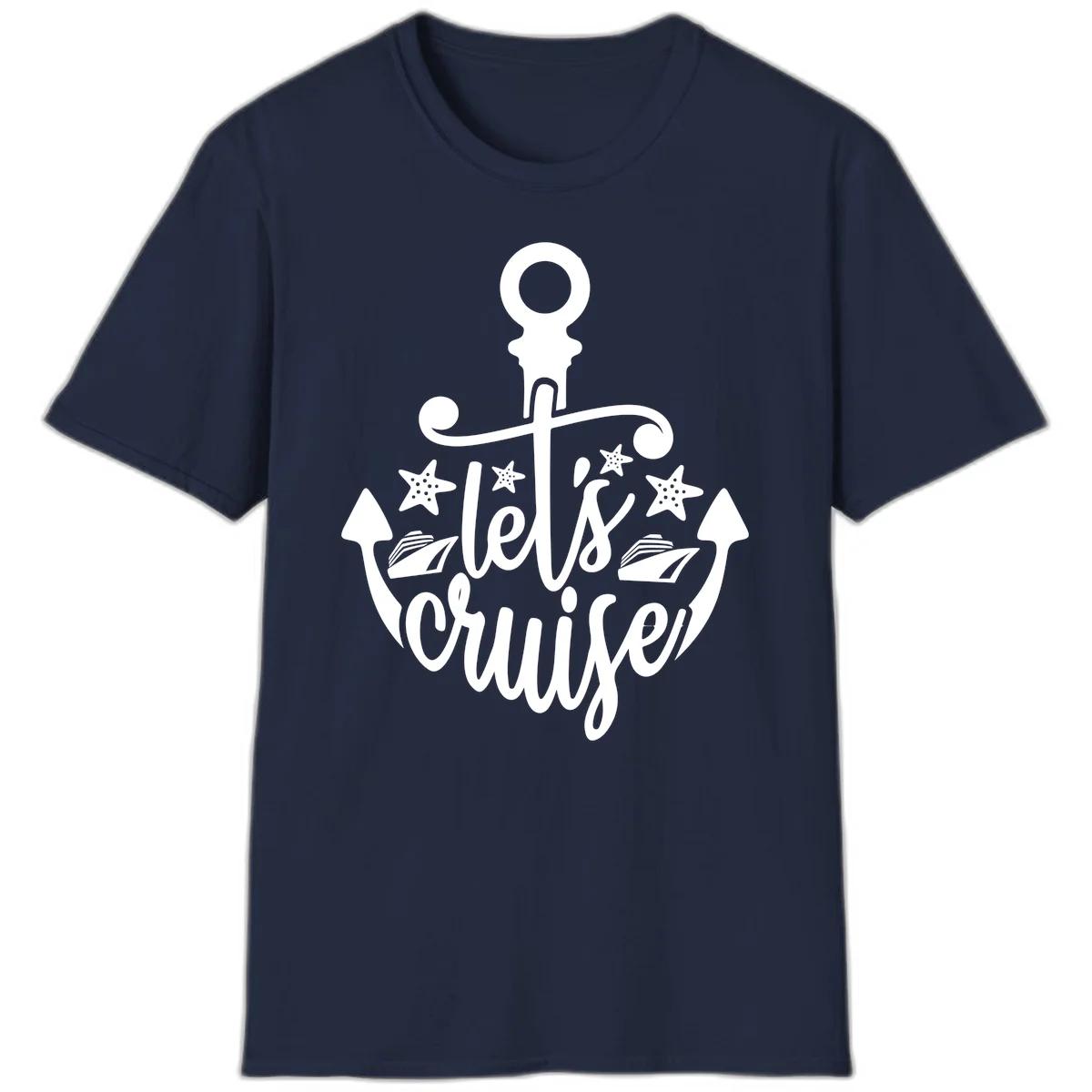 Let's Cruise Away Anchor T-Shirt in Navy