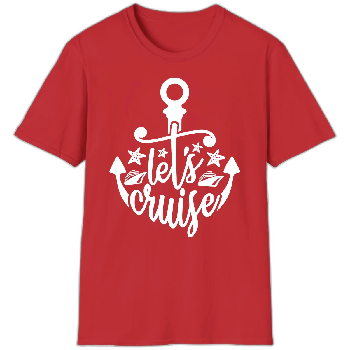 Let's Cruise Away Anchor T-Shirt in Red