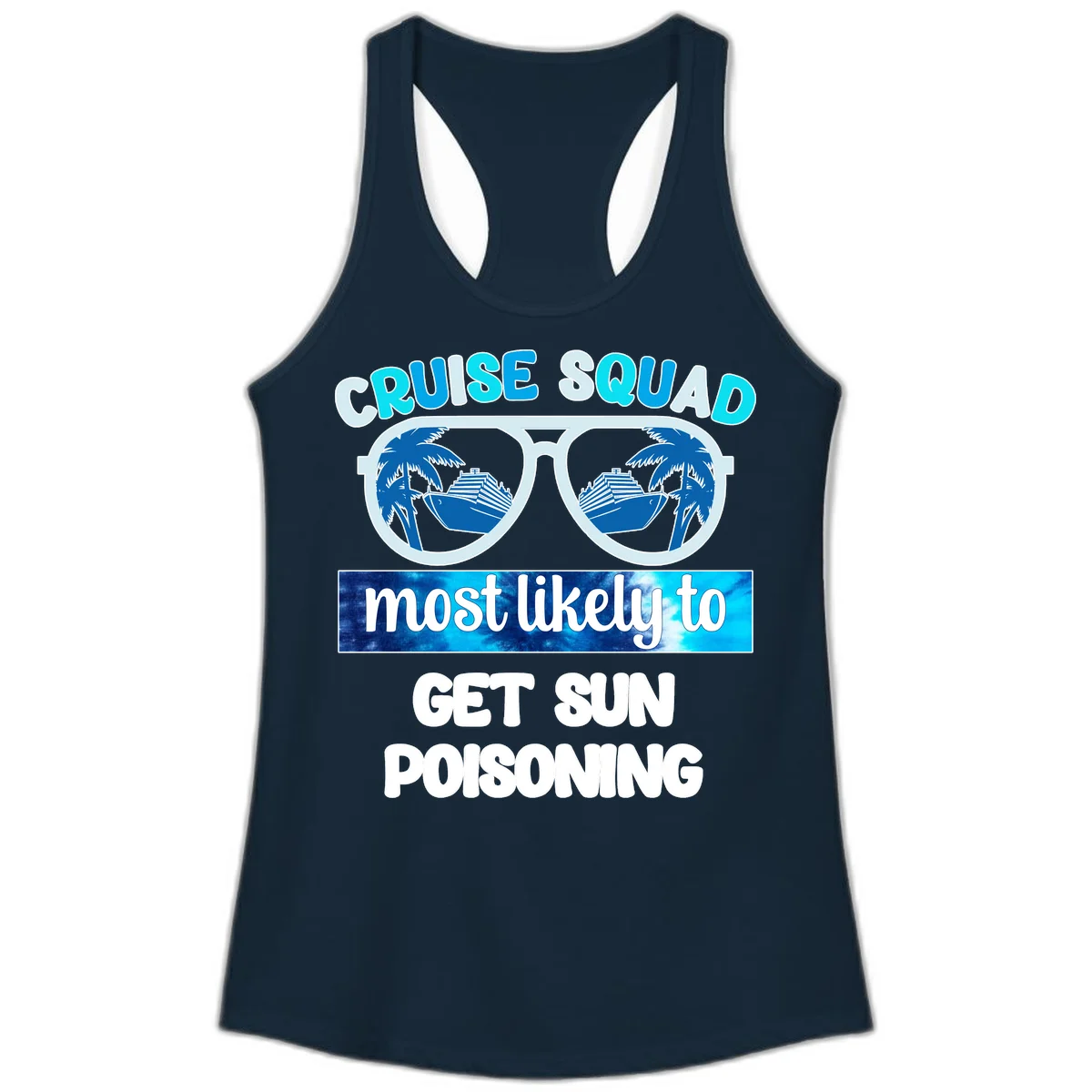 Cruise Squad Sun Poisoning Ladies Tank in Solid Midnight Navy