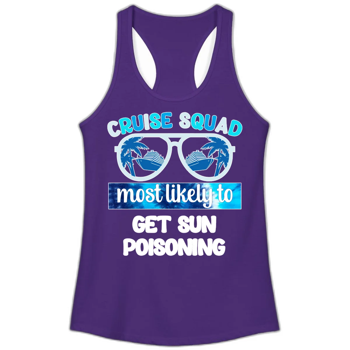 Cruise Squad Sun Poisoning Ladies Tank in Solid Purple Rush