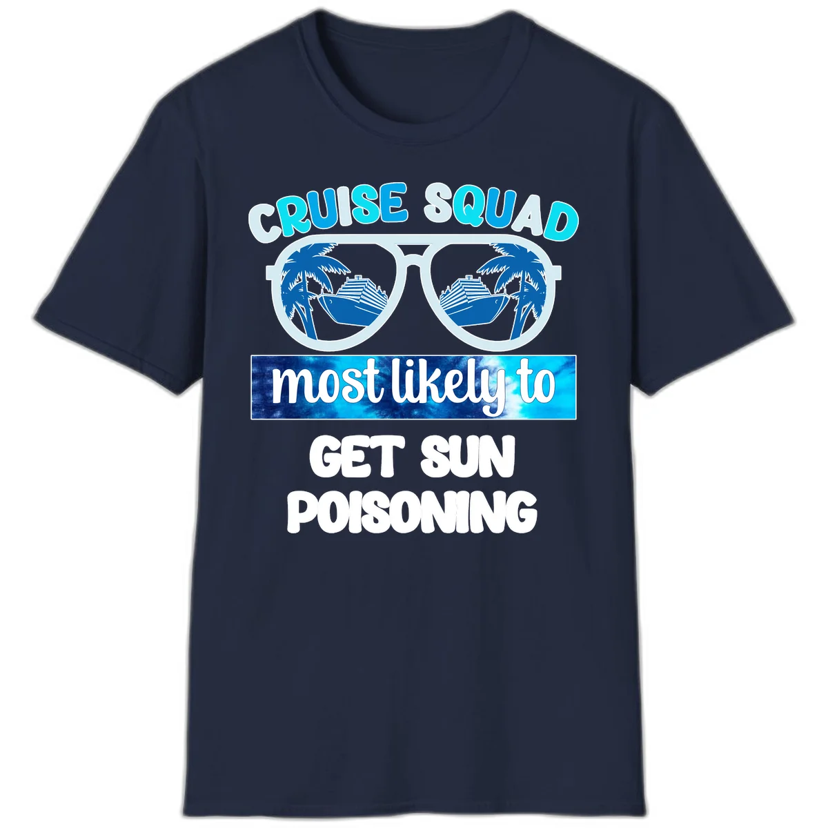 Cruise Squad Sun Poisoning T-Shirt in Navy