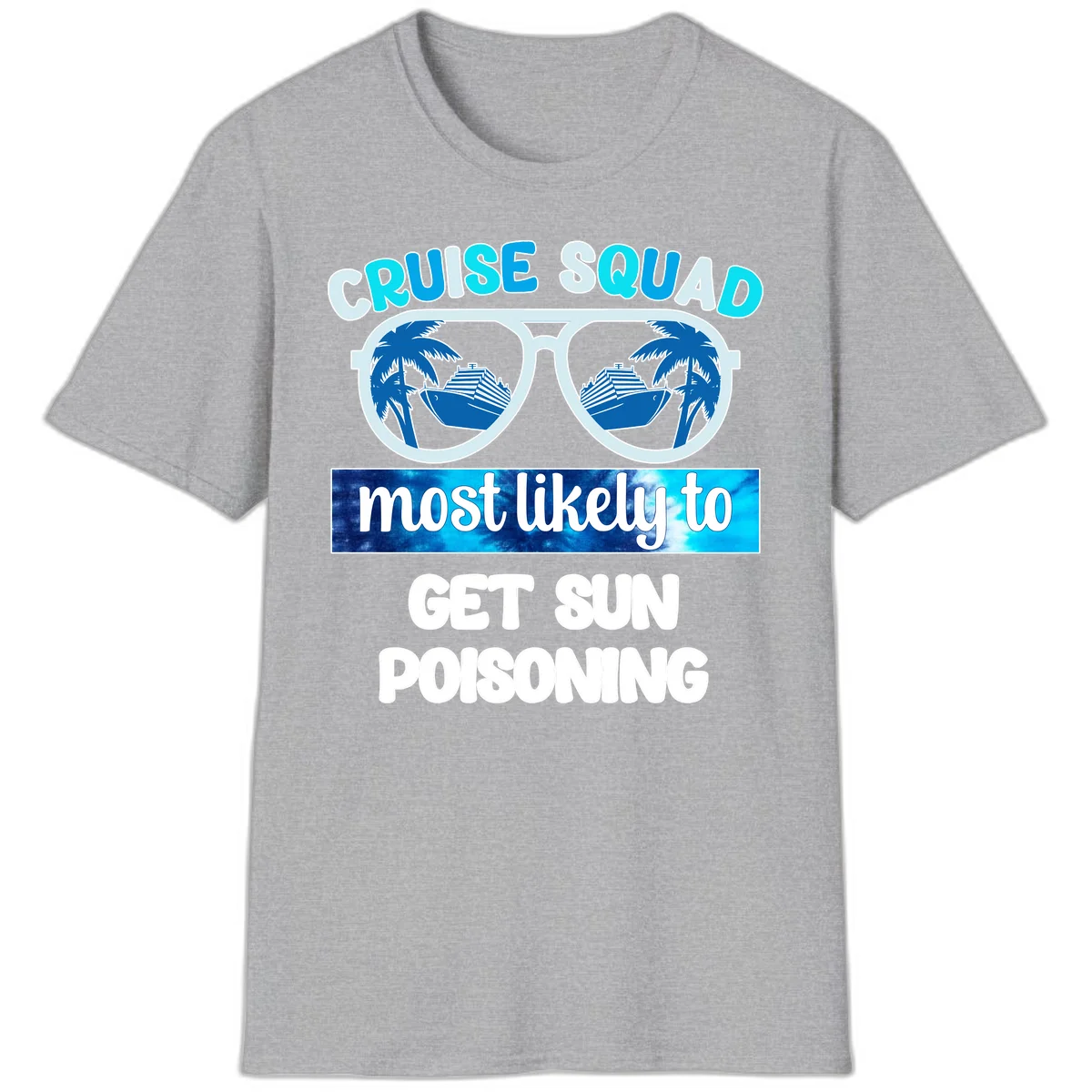 Cruise Squad Sun Poisoning T-Shirt in Sport Grey