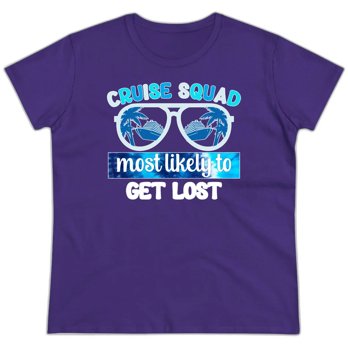 Cruise Squad Most Likely To Get Lost Ladies Tee in Purple