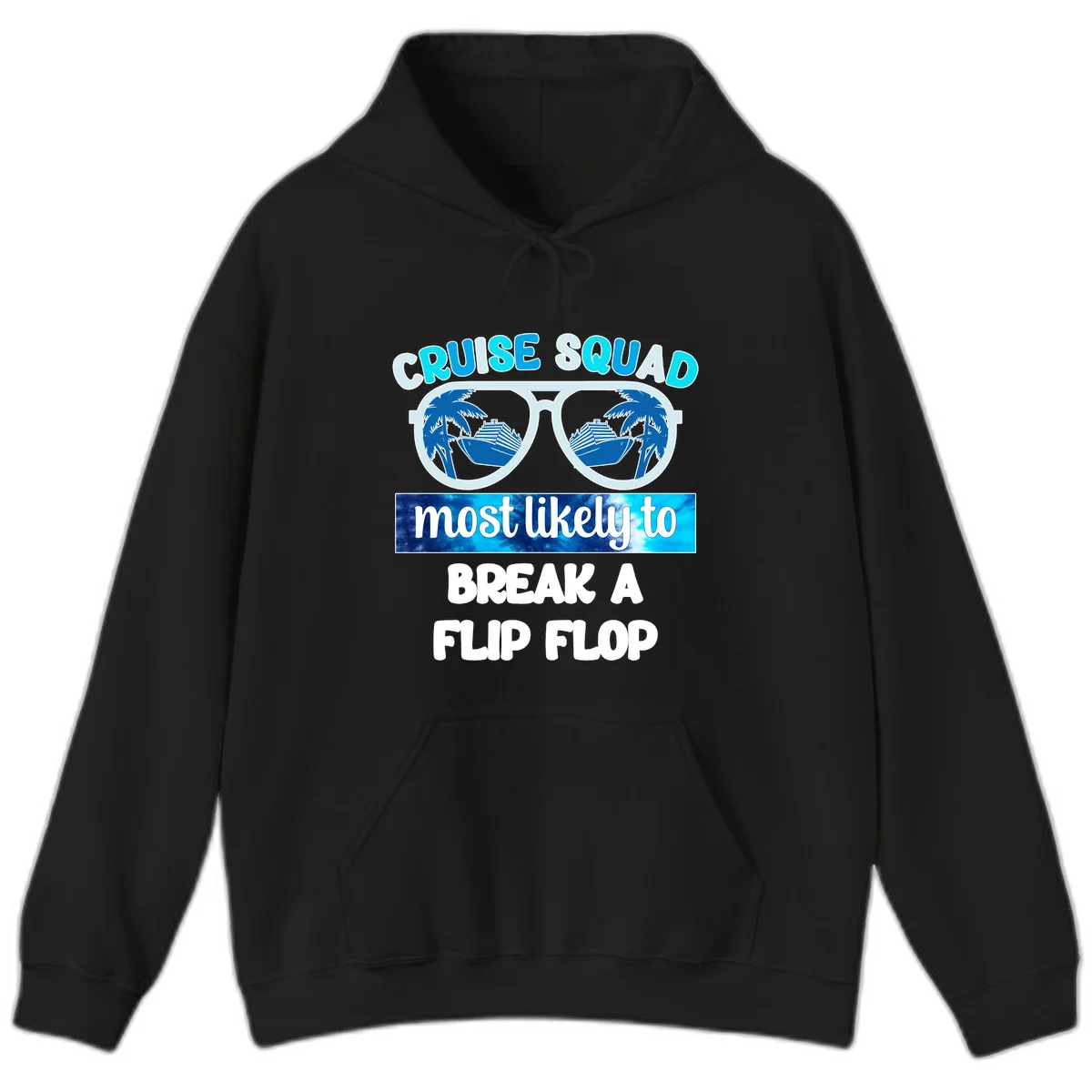 Cruise Squad Flip Flop Hoodie in Black