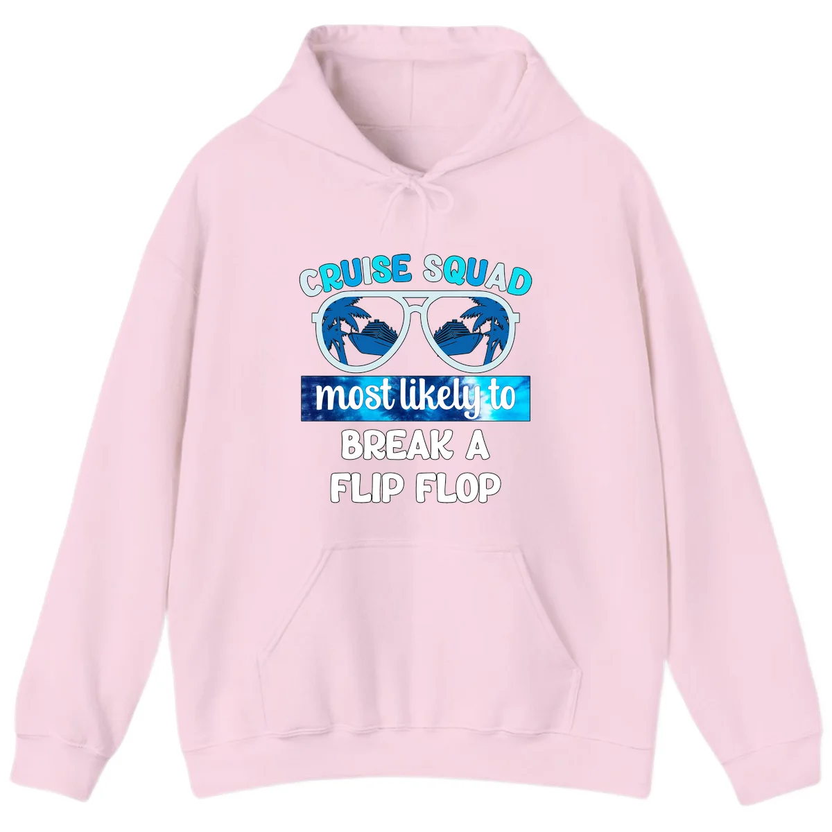 Cruise Squad Flip Flop Hoodie in Light Pink