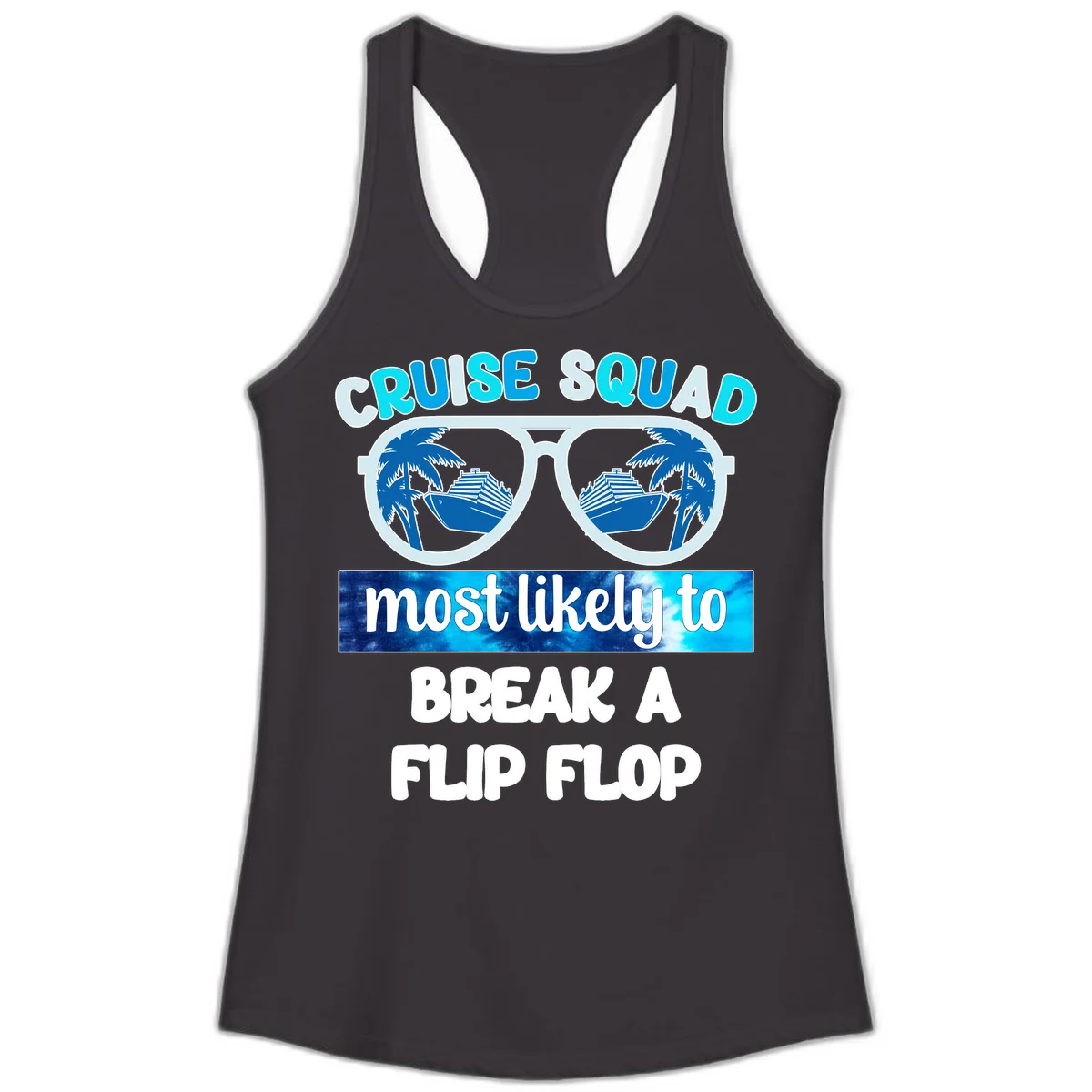 Cruise Squad Flip Flop Ladies Tank in Black