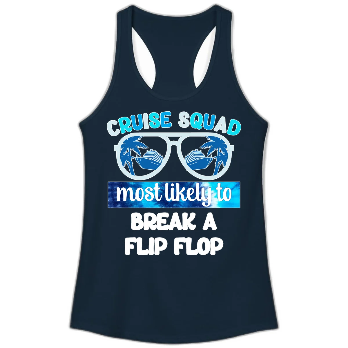 Cruise Squad Flip Flop Ladies Tank in Solid Midnight Navy