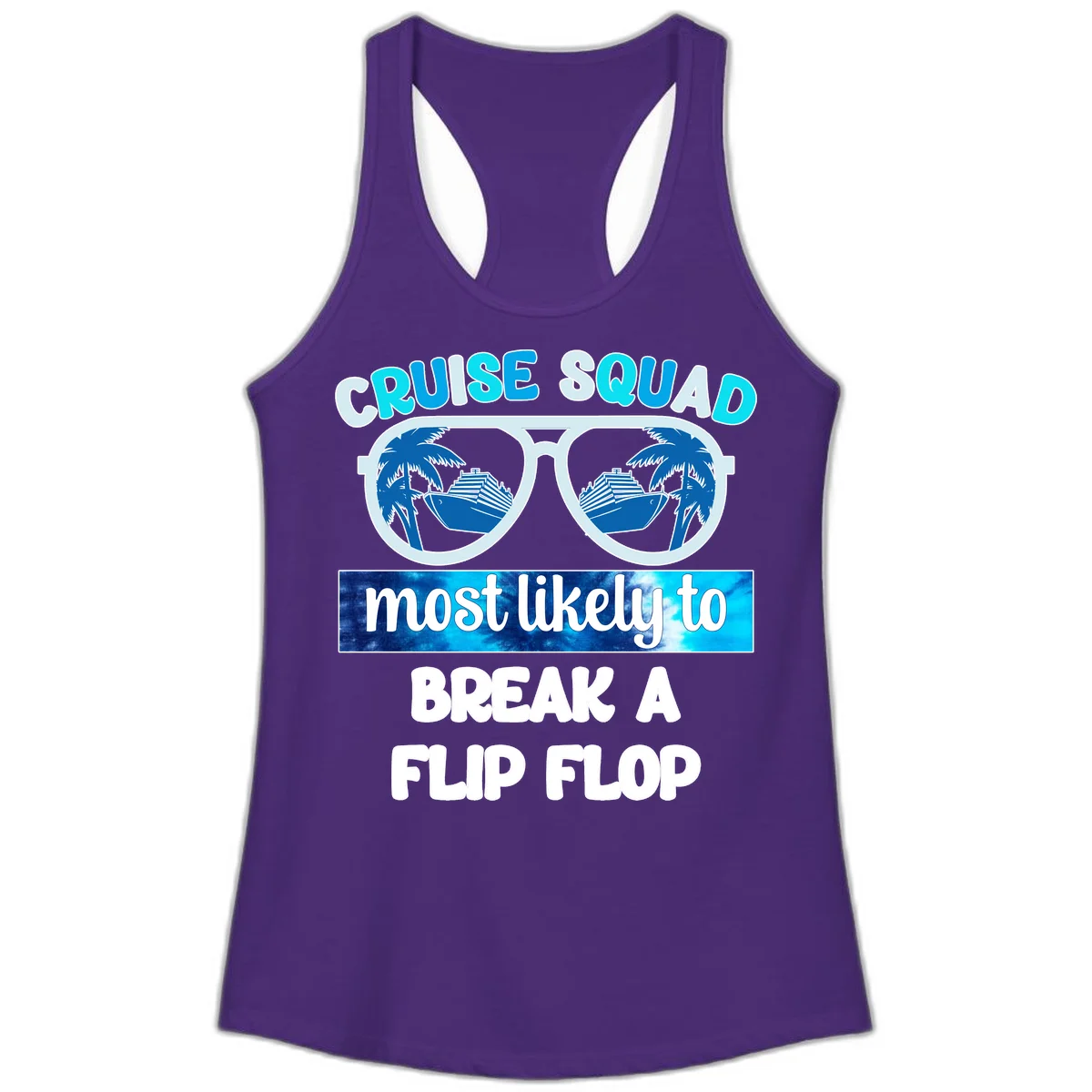 Cruise Squad Flip Flop Ladies Tank in Solid Purple Rush