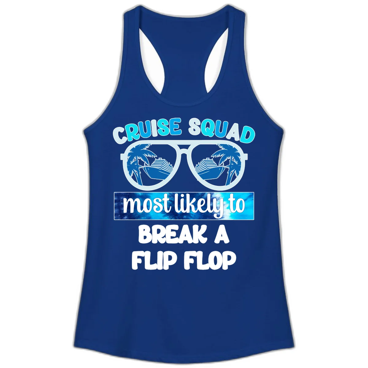 Cruise Squad Flip Flop Ladies Tank in Solid Royal