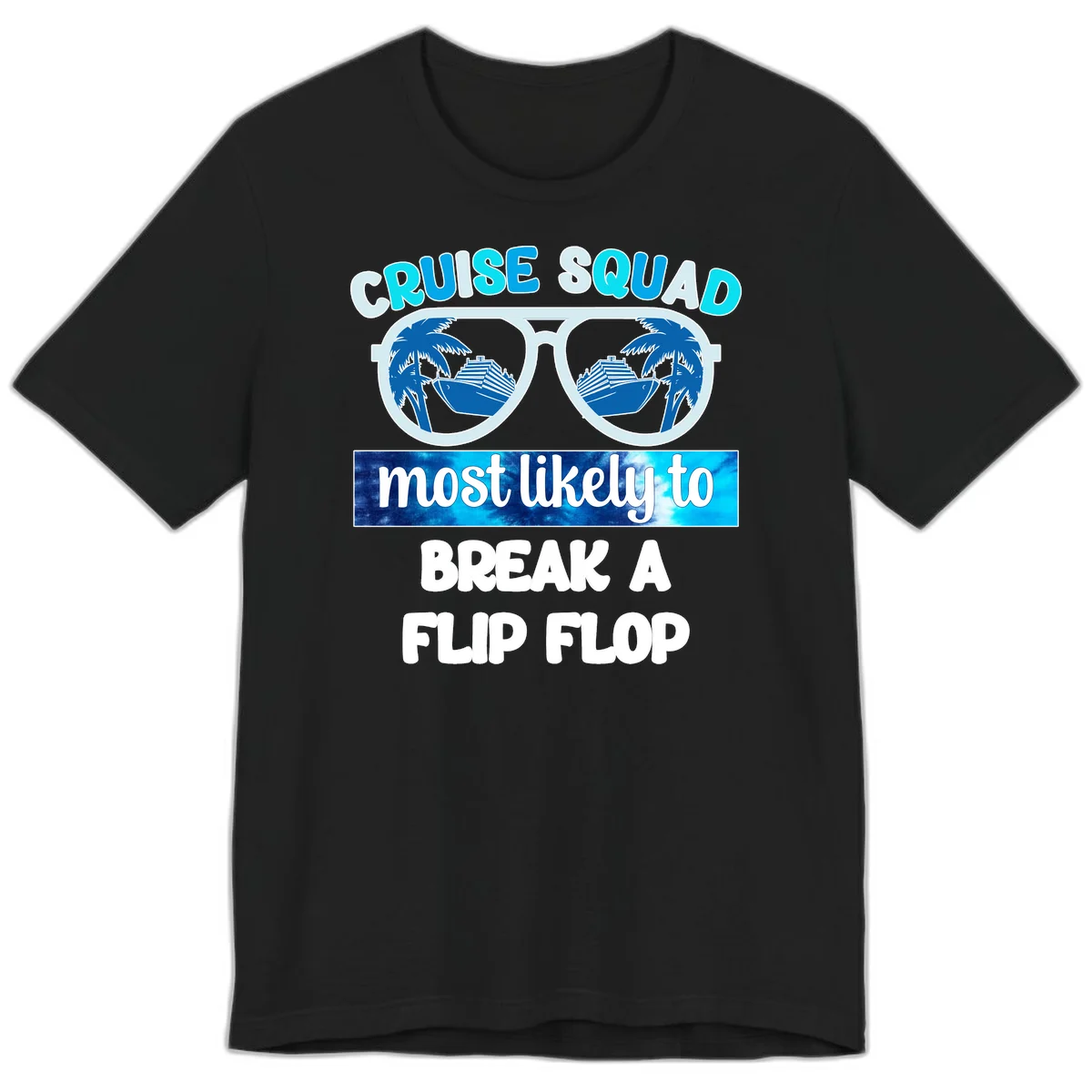 Cruise Squad Flip Flop Premium T-Shirt in Black
