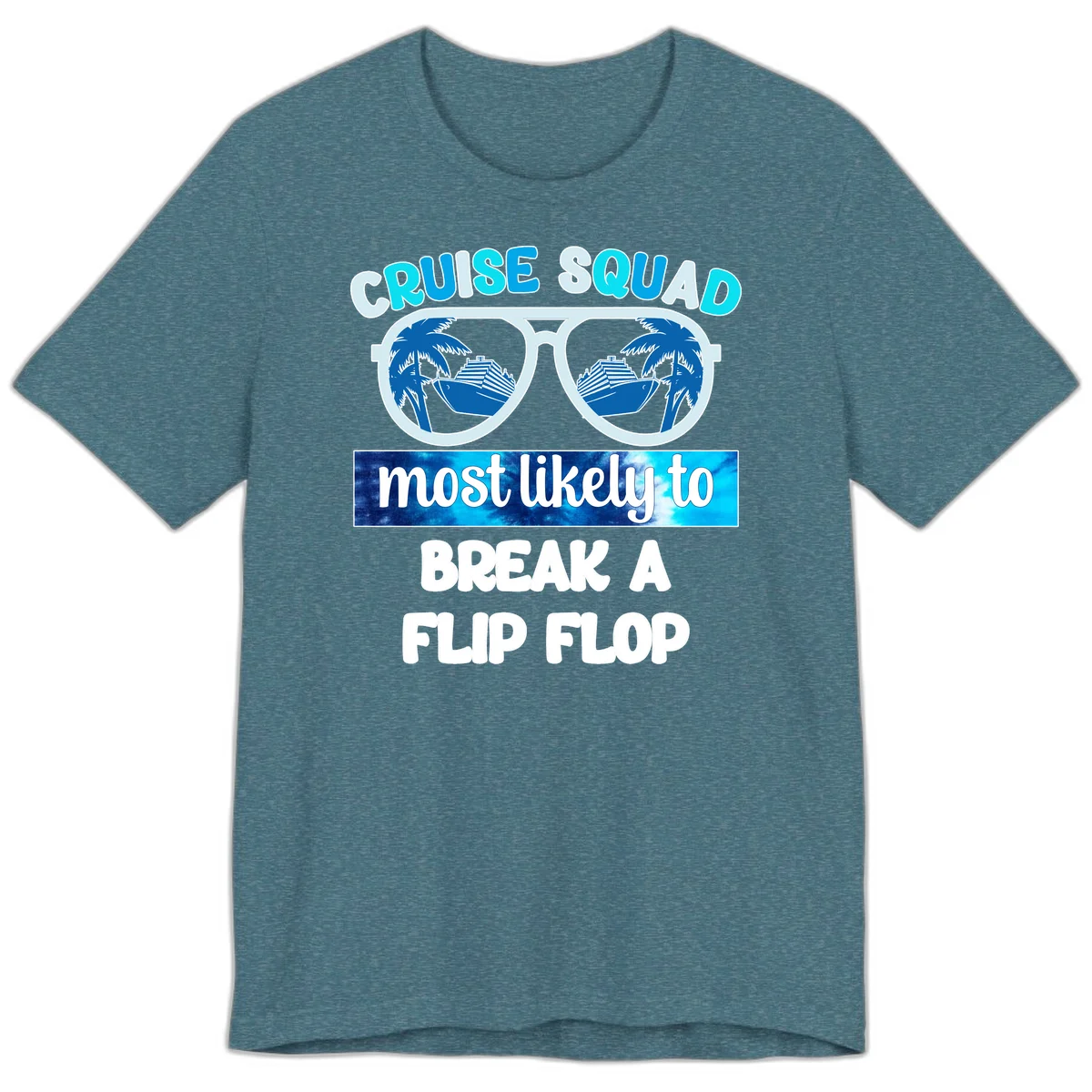 Cruise Squad Flip Flop Premium T-Shirt in Heather Deep Teal