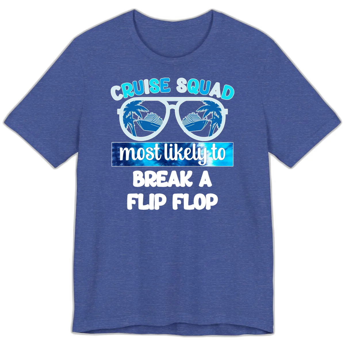 Cruise Squad Flip Flop Premium T-Shirt in Heather True Royal