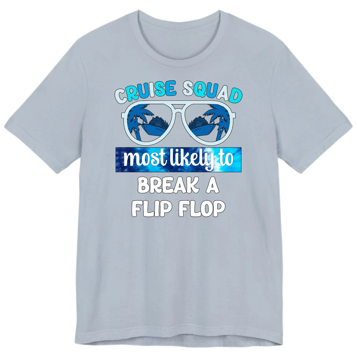 Cruise Squad Flip Flop Premium T-Shirt in Light Blue