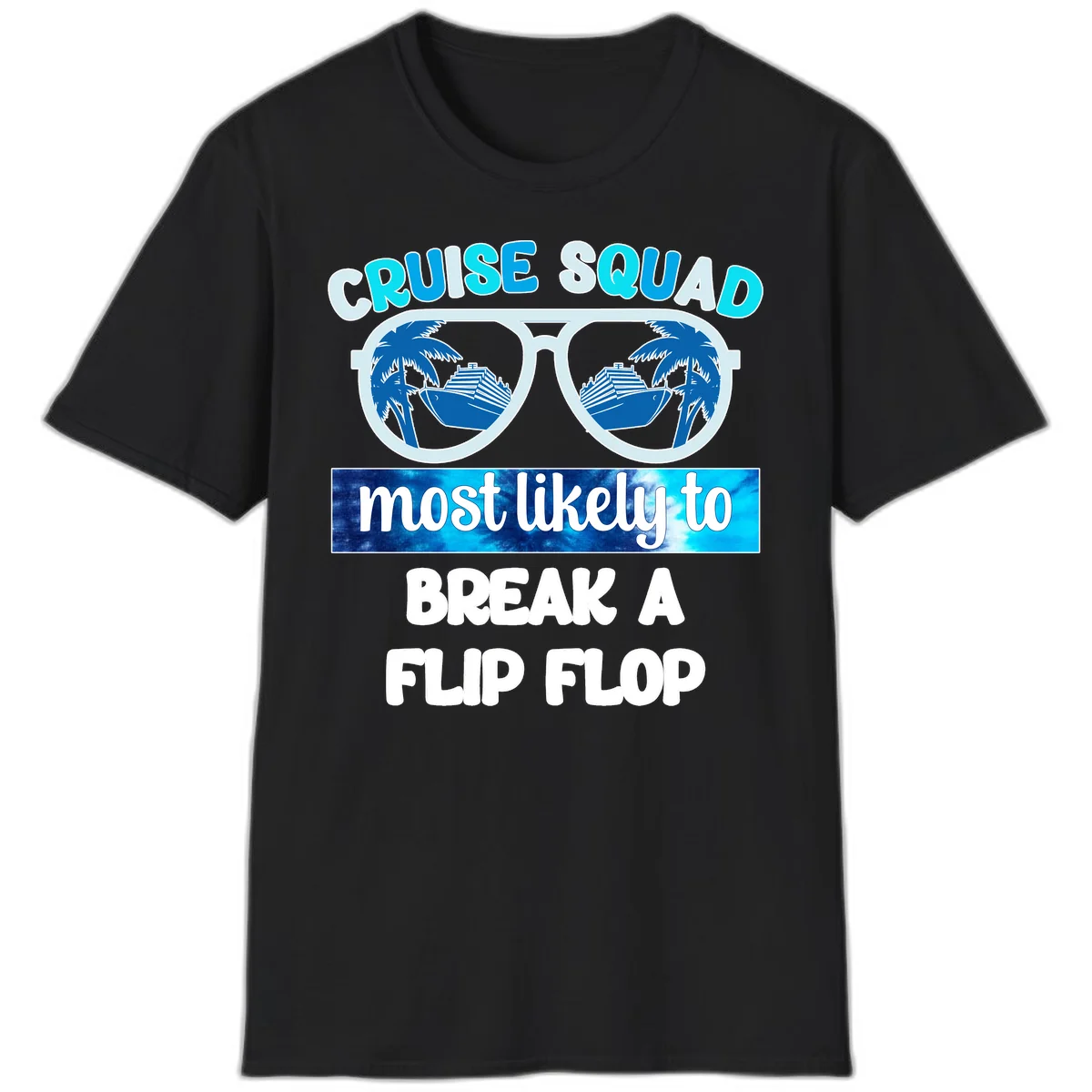 Cruise Squad Flip Flop T-Shirt in Black